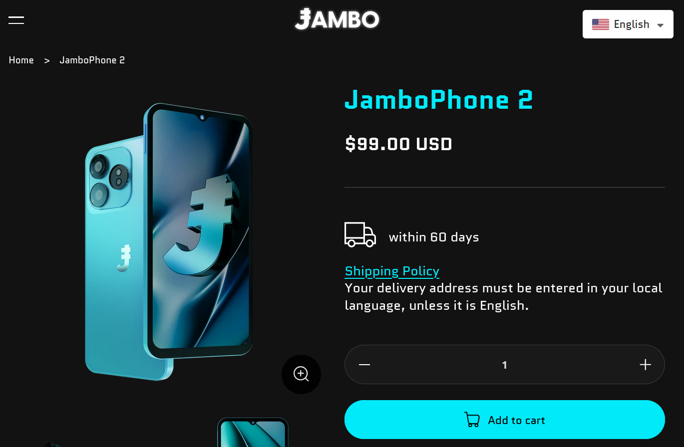 the “Jambo (Hustler) Phone” Web page