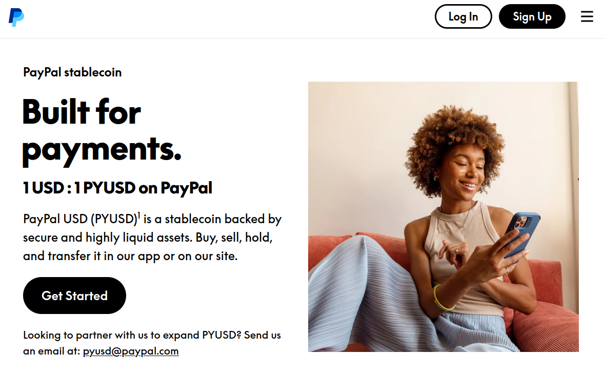 PayPal PYUSB Web page